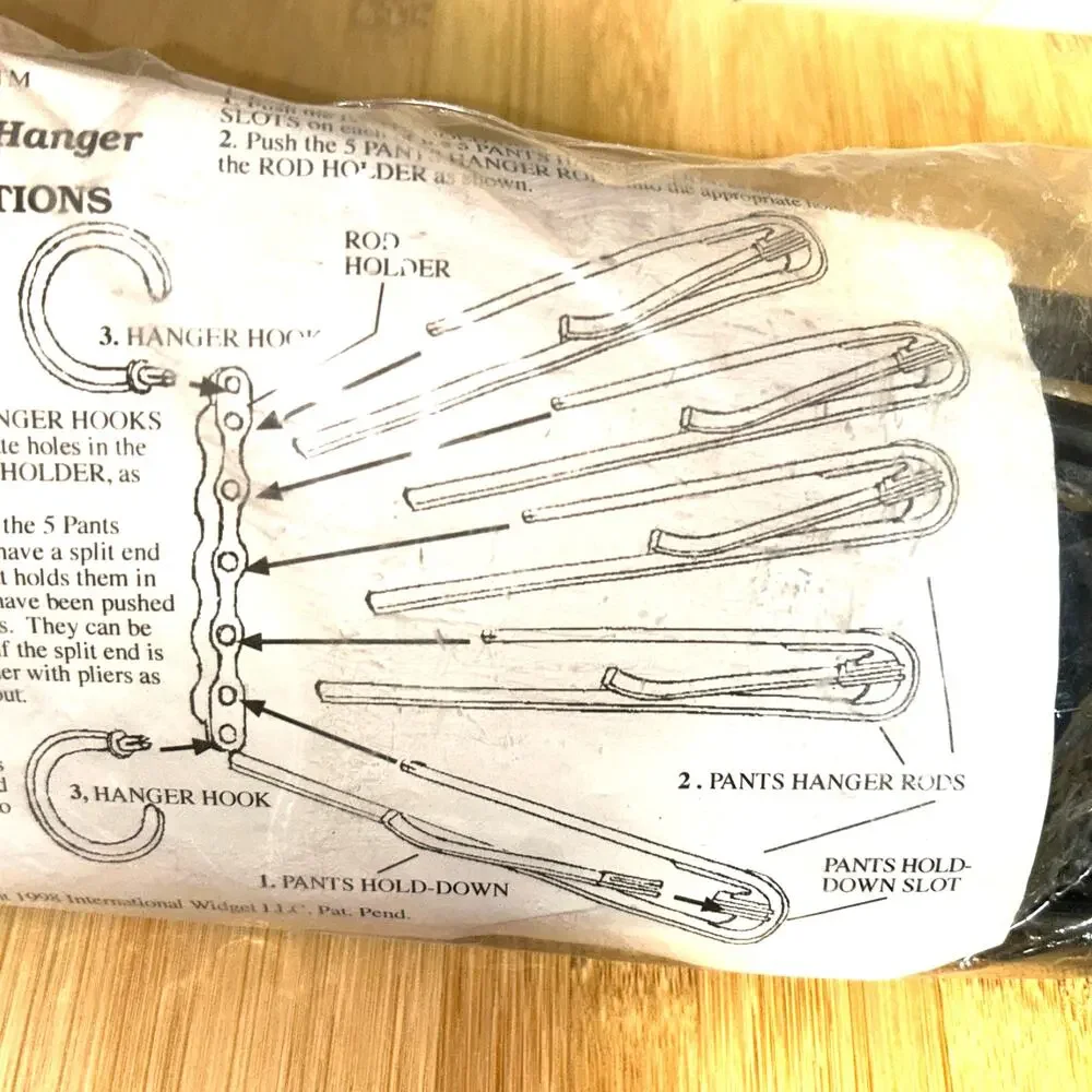 Vintage Five Pants Non Slip Space Saver Hanger 5 Tier Closet Organizer Black